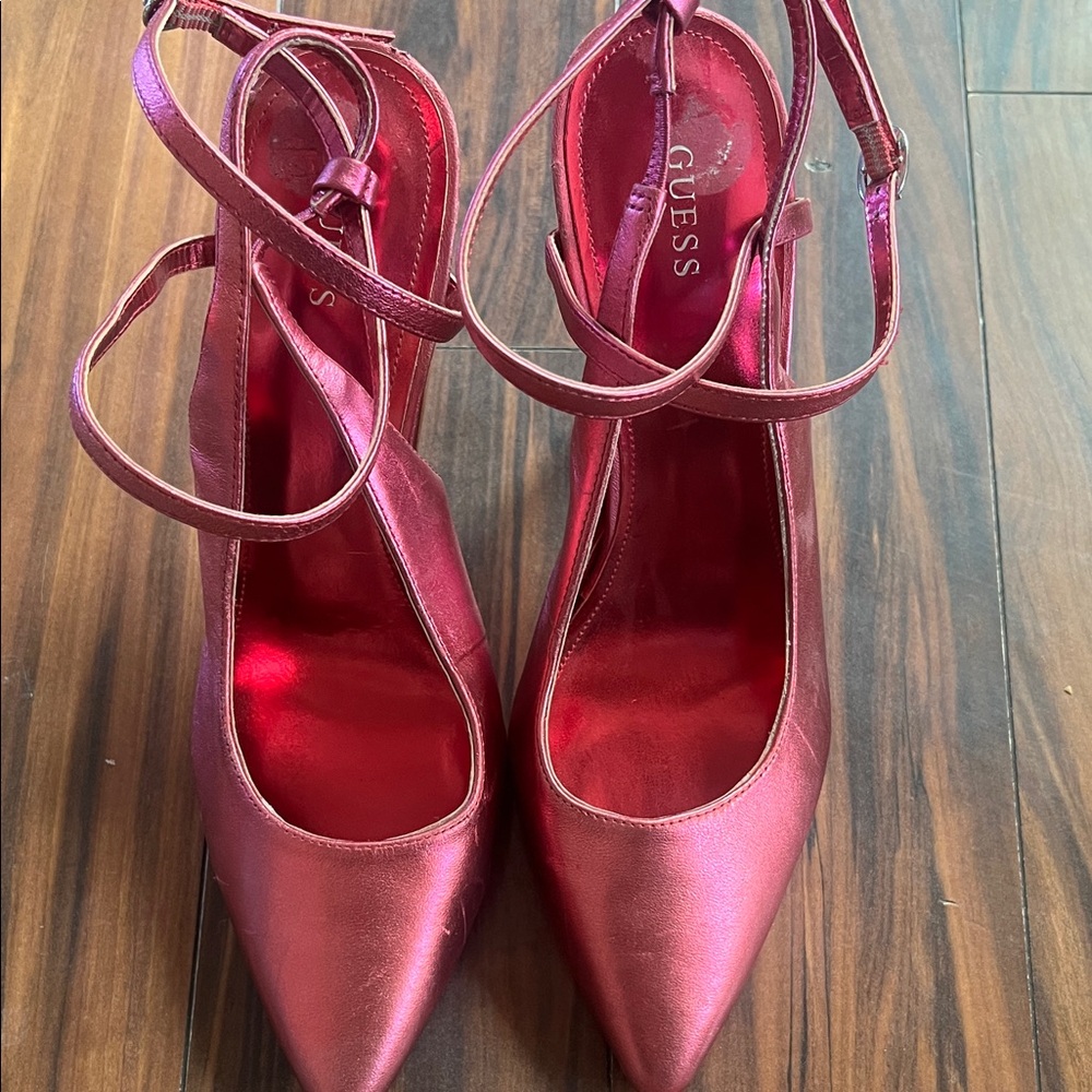 Guess Women's Metallic Red Heels